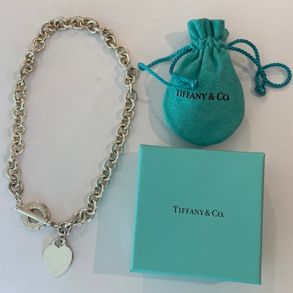 Tiffany Sterling Silver Heart Tag Toggle Necklace